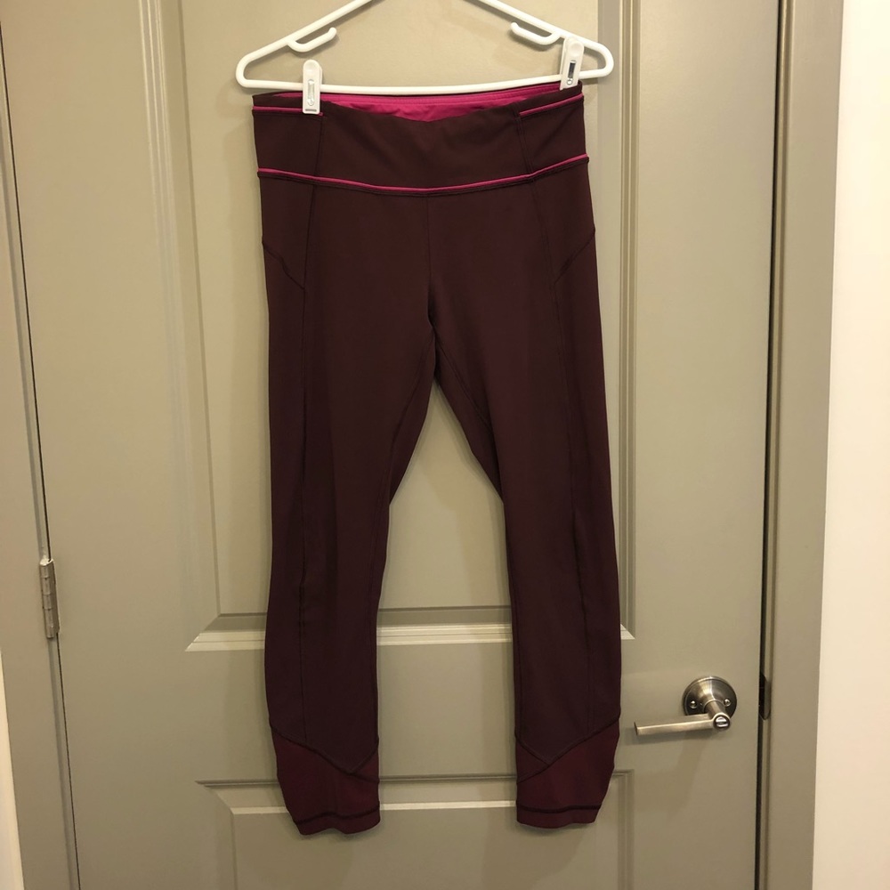 Lululemon Maroon Runday 7/8 Length Leggings Size 6
